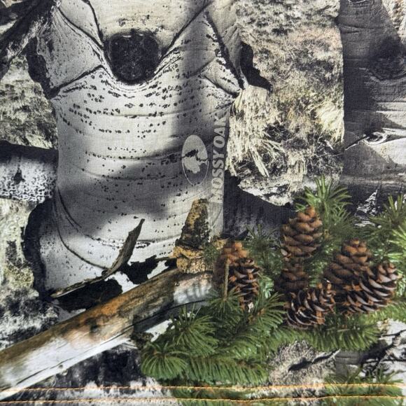 Mossy Oak Top Mens Medium Camo Mock Neck Long Elastic Sleeve Hunting Outdoor - Picture 10 of 10